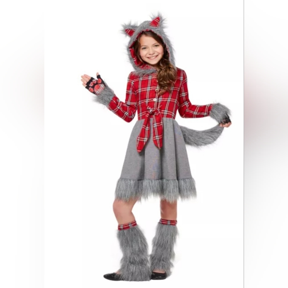 Charming Wolf Spirit Halloween Costume Girls Size XL 14-16 NO GLOVES
